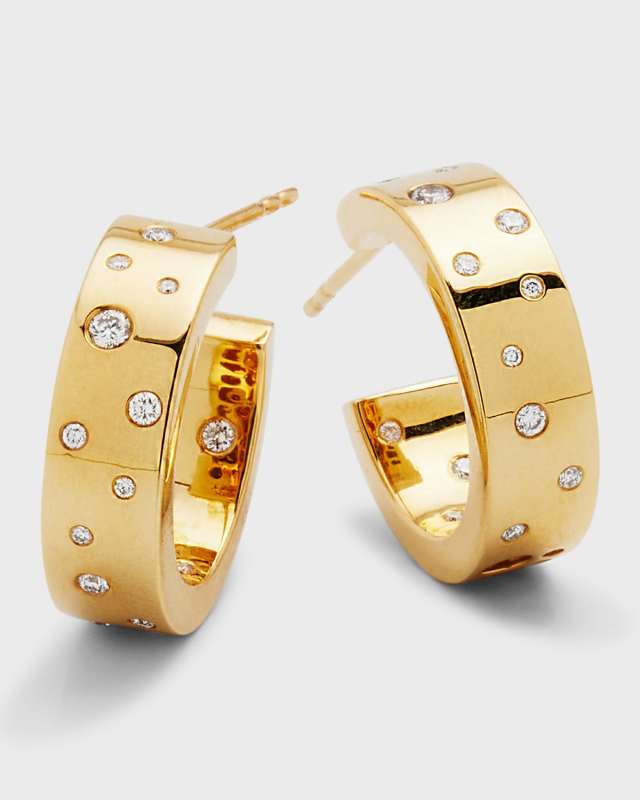 Stardust 18K Yellow Gold Diamond Small Hoop Earrings